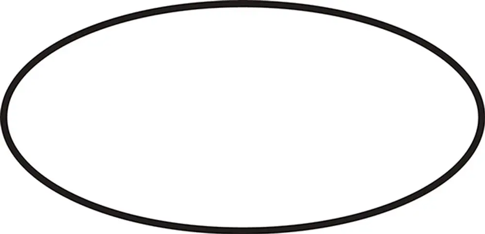 Schwarzer O-Ring in ovaler Form, geeignet für Dichtungsanwendungen. Produkt von Ideal Standard, optimiert für langlebige Abdichtungen.